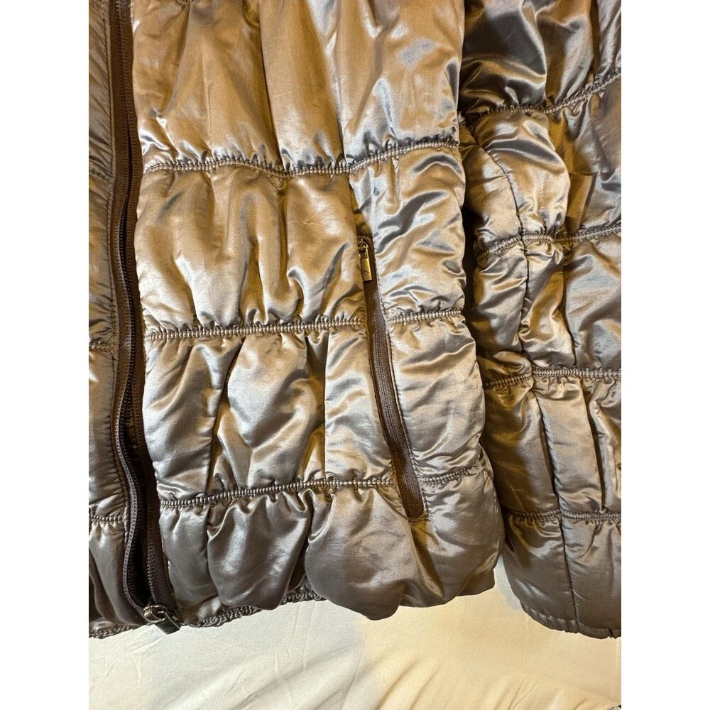 Columbia Puffer Jacket Womens XS Bronze Omni-Heat Hooded Full Zip Fashion Coat